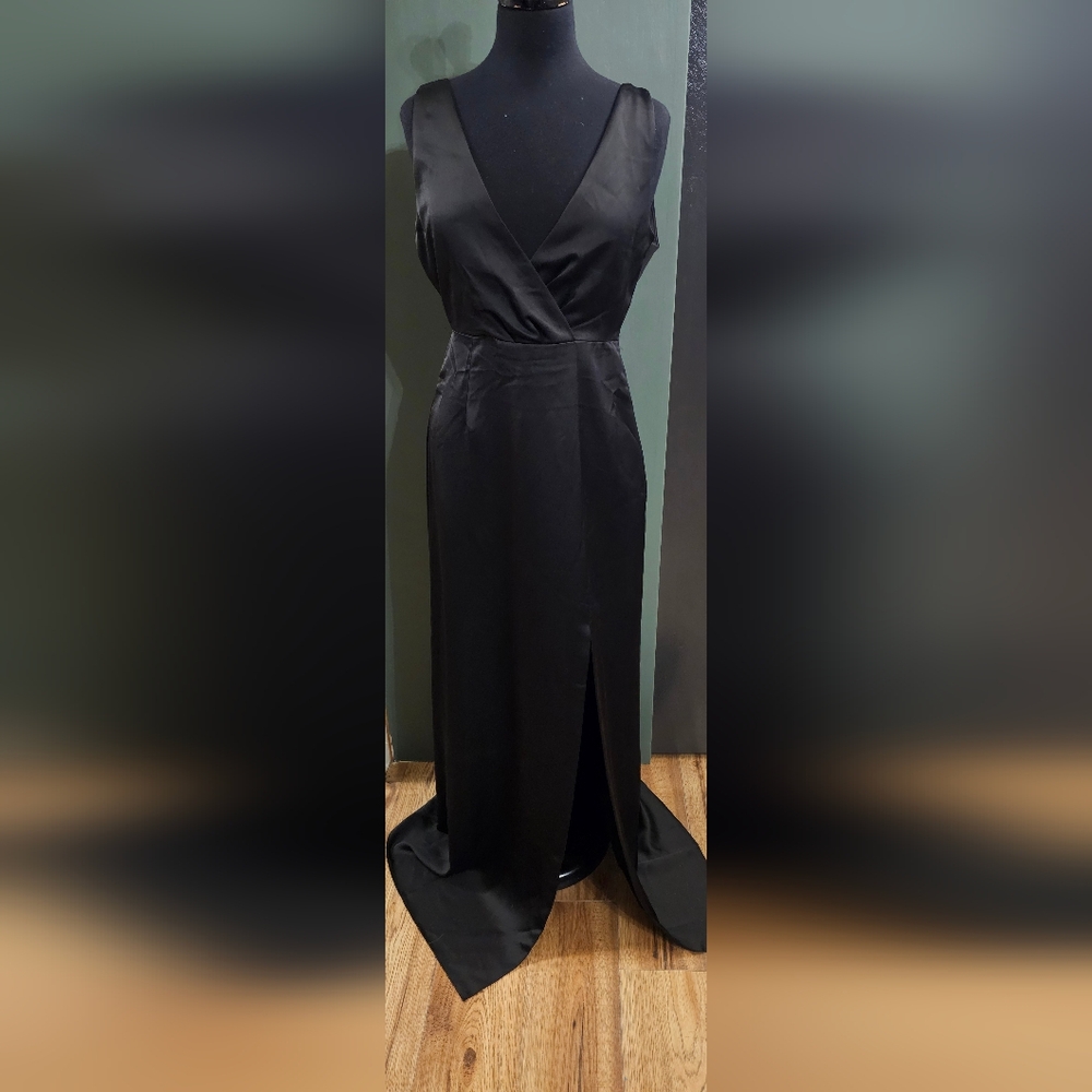 BHLDN Black Maxi Dress with V-Neck